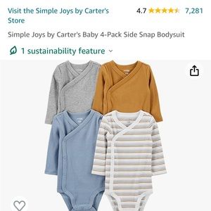 NWT Carter’s 0-3m Onesies - 4 Pack